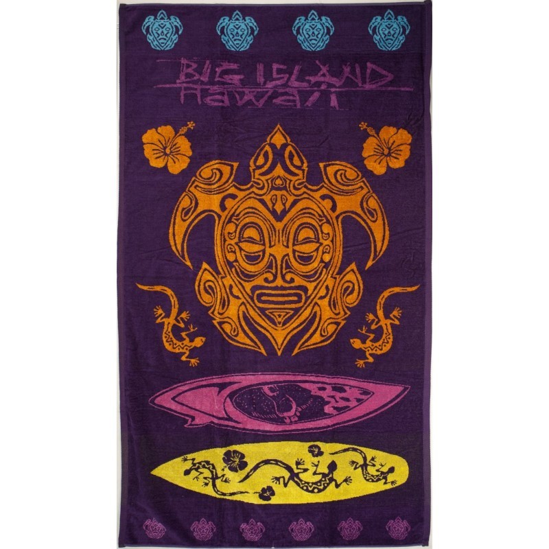 Serviette de plage tortue tribale multicolore Serviette de plage tortue tribale multicolore