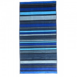 Serviette de plage rayée bleue et noire