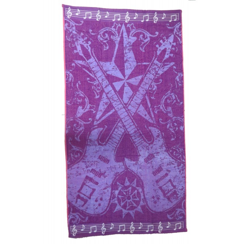 Serviette de plage guitare violette Serviette de plage guitare violette