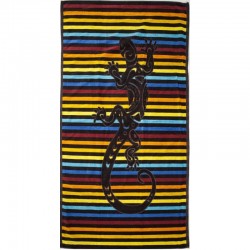 Serviette de plage salamandre rayée jaune
