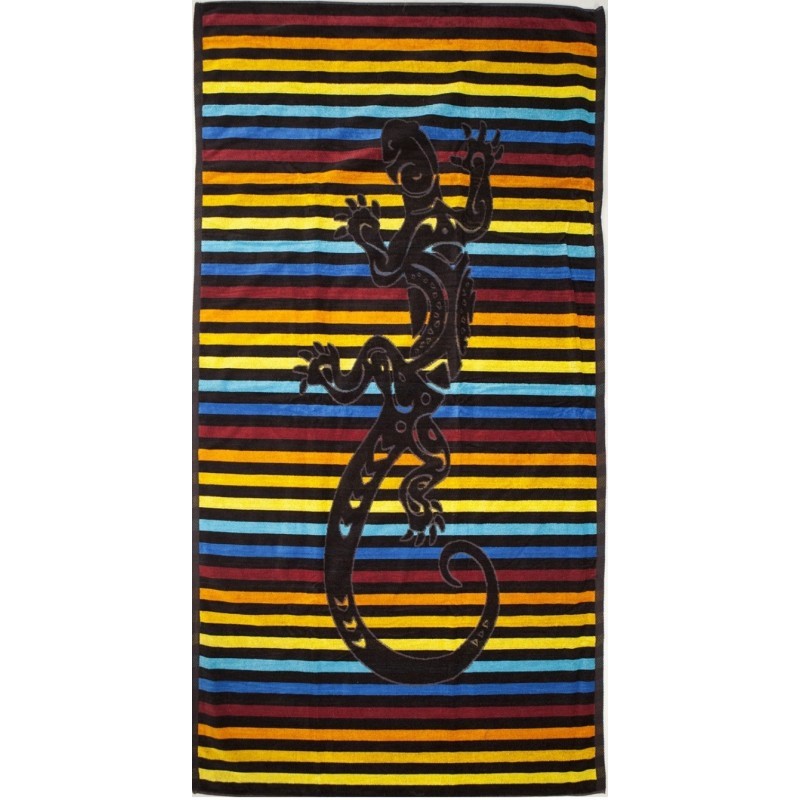 Serviette de plage salamandre rayée jaune Serviette de plage salamandre rayée jaune