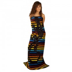 Serviette de plage salamandre rayée jaune