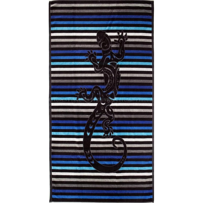 Serviette de plage salamandre rayé Bleu Serviette de plage salamandre rayé Bleu