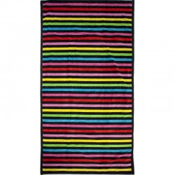 Serviette de plage petites rayures multicolores