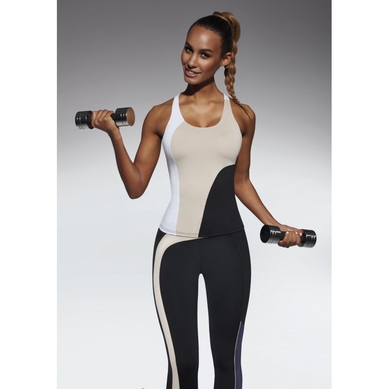 Flow Top50 top sport noir et beige Flow Top50 top sport noir et beige
