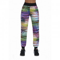 Tropical pantalon sport rayé multicolore