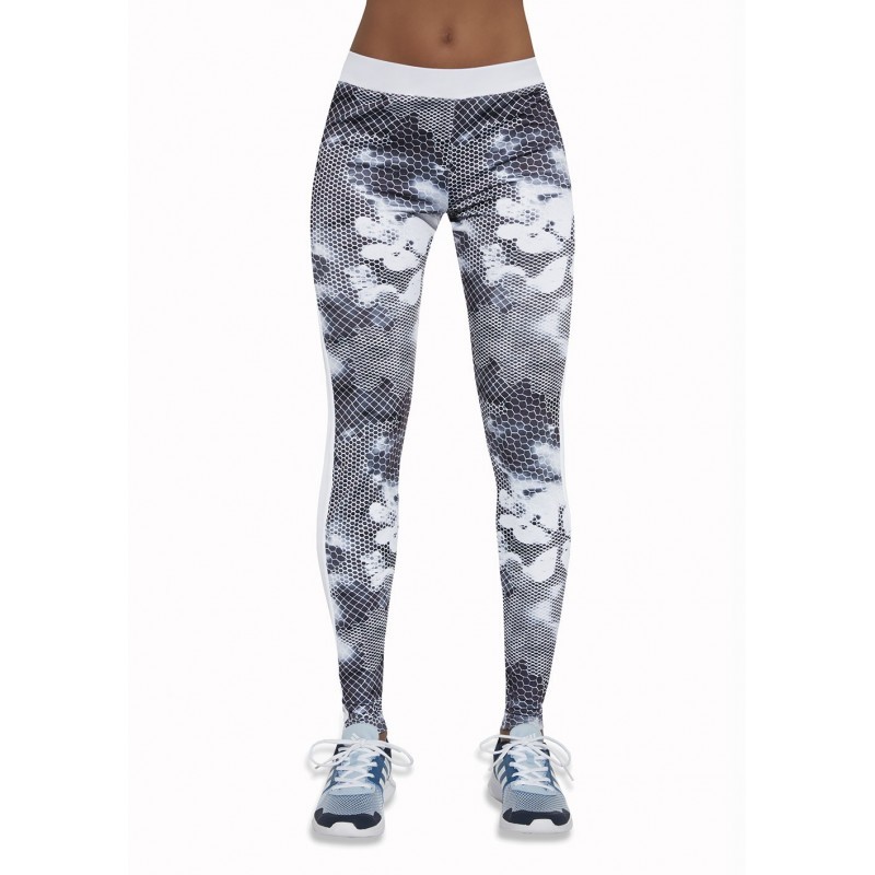 Code legging sport gris et blanc