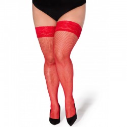 Christina bas résille rouge XTra Size