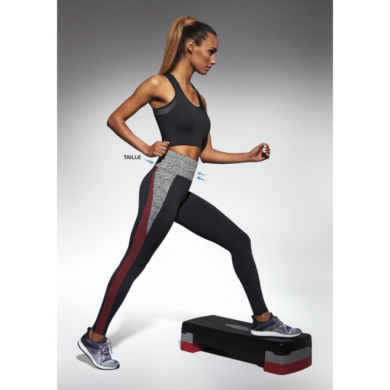 Legging noir et rouge sale