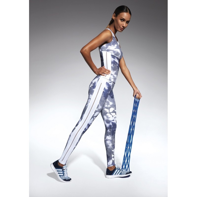 Code legging sport bleu et blanc Code legging sport bleu et blanc