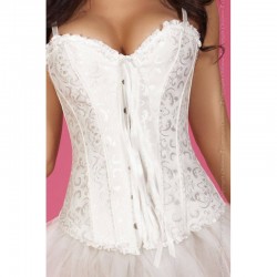 Corset satin blanc