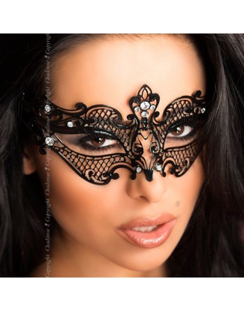 Masque noir en métal avec strass