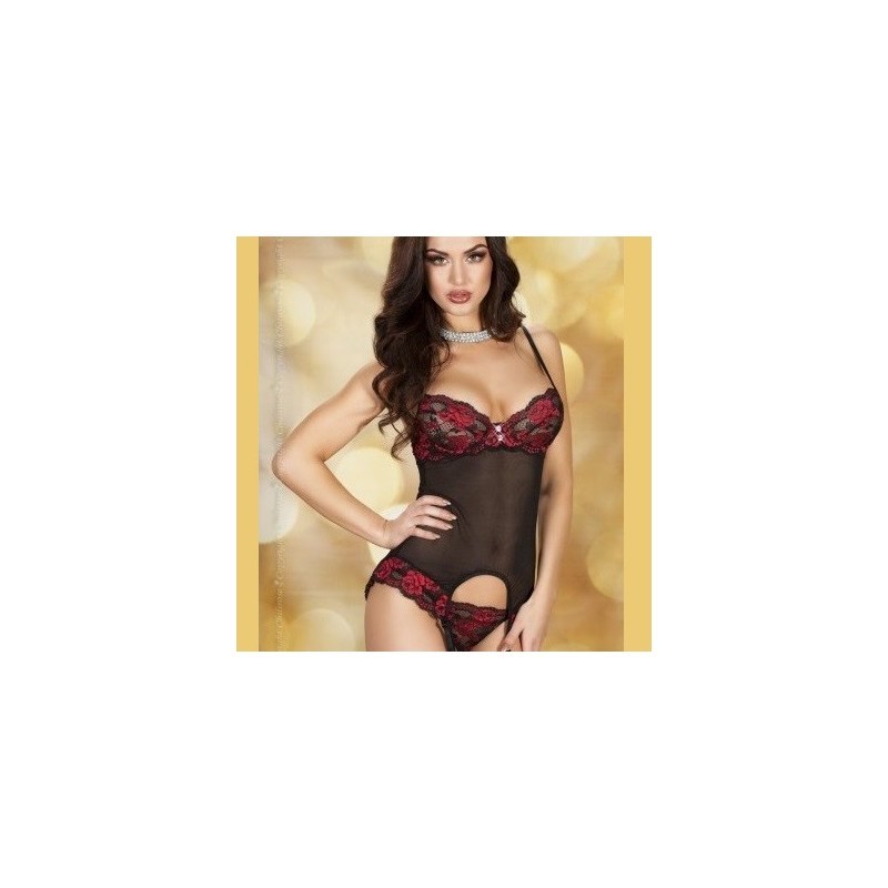 Guêpière noire et rouge Guêpière noire et rouge